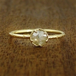 Rose Cut Smoky Diamond Engagement Ring