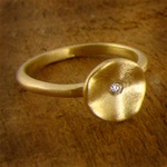 Water Lily Gold Diamond Engagement Ring