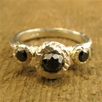 Dryad Three Black Diamond Engagement Ring
