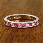 Classic Eternity Wedding Band with Diamonds and Rubies