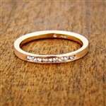 Satellite Wedding Band - Rose Gold with Diamonds