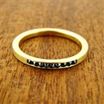 Satellite Wedding Band - Yellow Gold with Black Diamonds