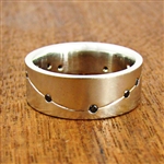 Constellation Wedding Band - White Gold with Black Diamonds