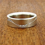 Galaxy Wedding Band - White Gold with Diamonds