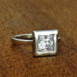Horizon Solitaire - White Gold with Princess Cut Diamond
