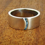 Solar Flare Wedding Band - White Gold with Diamond