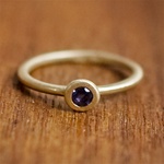 Dainty Purple Iolite Gold Solitaire