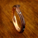 Shakudo Vine Ring with Diamonds