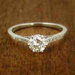 Vintage Engagement Ring with Delicate Scrolls, circa 1960