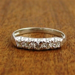 Vintage Wedding Band with Diamonds, circa 1950