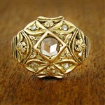 Vintage Engagement Ring with Five Rose Cut Diamonds, circa 1950