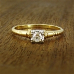 Vintage Engagement Ring with Two-Tone Gold Setting, circa 1960