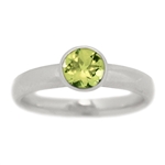 Classic Bezel Set Peridot Engagement Ring