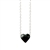 Black Sterling silver Heart Necklace with sterling silver chain