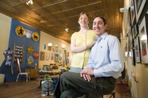 Sally Struever and Peter Eiermann in the shop