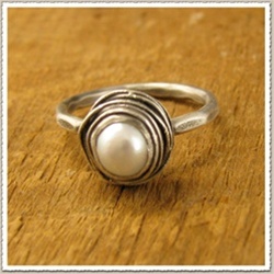 Nested White Pearl Ring