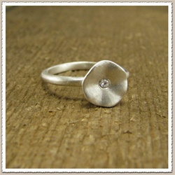 Water Lily Diamond Engagement Ring by Michele Scholnick