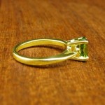 Oval Peridot Engagement Ring in Gold