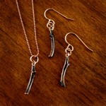 Shakudo Branch Necklace and Earrings