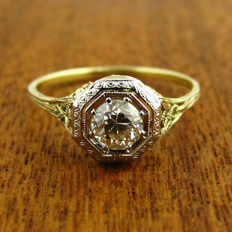 Vintage Engagement Ring circa 1925 Vintage rings at Turtle Love Co.