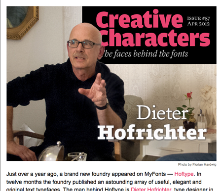 My Fonts Newsletter Creative Characters April 2012