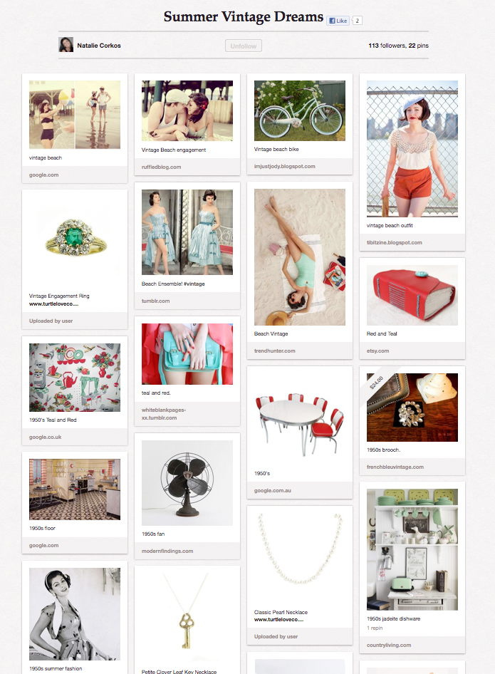 Summer Vintage Dreams Pinterest Board