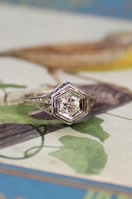 Josephine Vintage Diamond Engagement Ring circa 1950