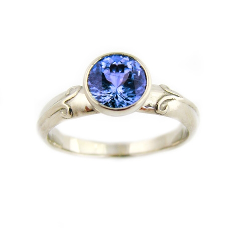 Blue Sapphire Solitaire Engagement Ring