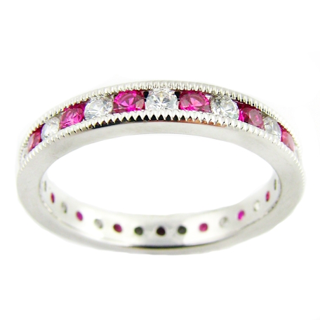 Turtle Love Co. Classic Eternity Wedding Band with Diamonds and Rubies Turtle Love Co. Classic Eternity Wedding Band with Diamonds and Rubies