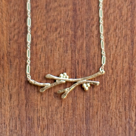 Gold-plated bronze Branching Necklace by Jivita Harris-Casey from Turtle Love Co. Gold-plated bronze Branching Necklace by Jivita Harris-Casey from Turtle Love Co.