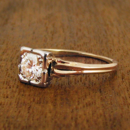 Vintage Diamond Engagement Ring with Palladium Setting, circa 1960 Vintage Diamond Engagement Ring with Palladium Setting, circa 1960