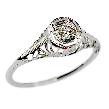 Christine Vintage Diamond Engagement Ring from Turtle Love Co. Christine Vintage Diamond Engagement Ring from Turtle Love Co.