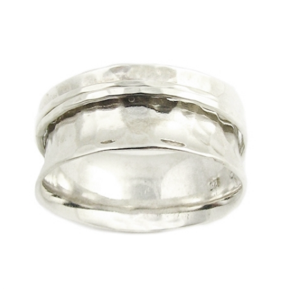 Gilileo Wedding Band with Two Silver Spinners from Turtle Love Co. Galileo Wedding Band with Two Silver Spinners from Turtle Love Co.