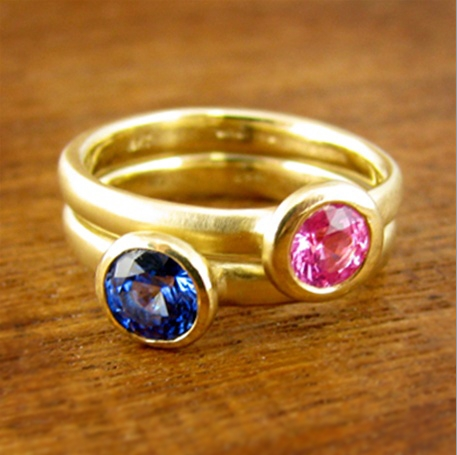 stackable sapphire rings from Turtle Love Co