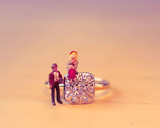 Tiny People with Vintage Engagement Ring 4 Tiny people with Vintage Engagement Ring