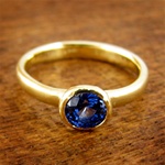 Deep Blue Sapphire Engagement Ring