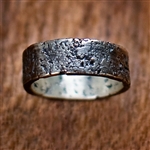 Oxidized Silver Moonscape Wedding Ring by Dahlia Kanner