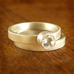 White Topaz Engagement Ring Set