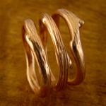 Rose Gold Vine Ring Set