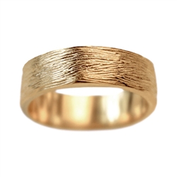 Wide Gold Branch Wedding Band