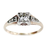 Lucia Diamond Vintage Engagement Ring circa 1950