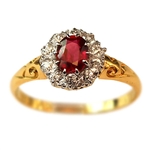 Rita Ruby and Diamond Vintage Engagement Ring circa 1890